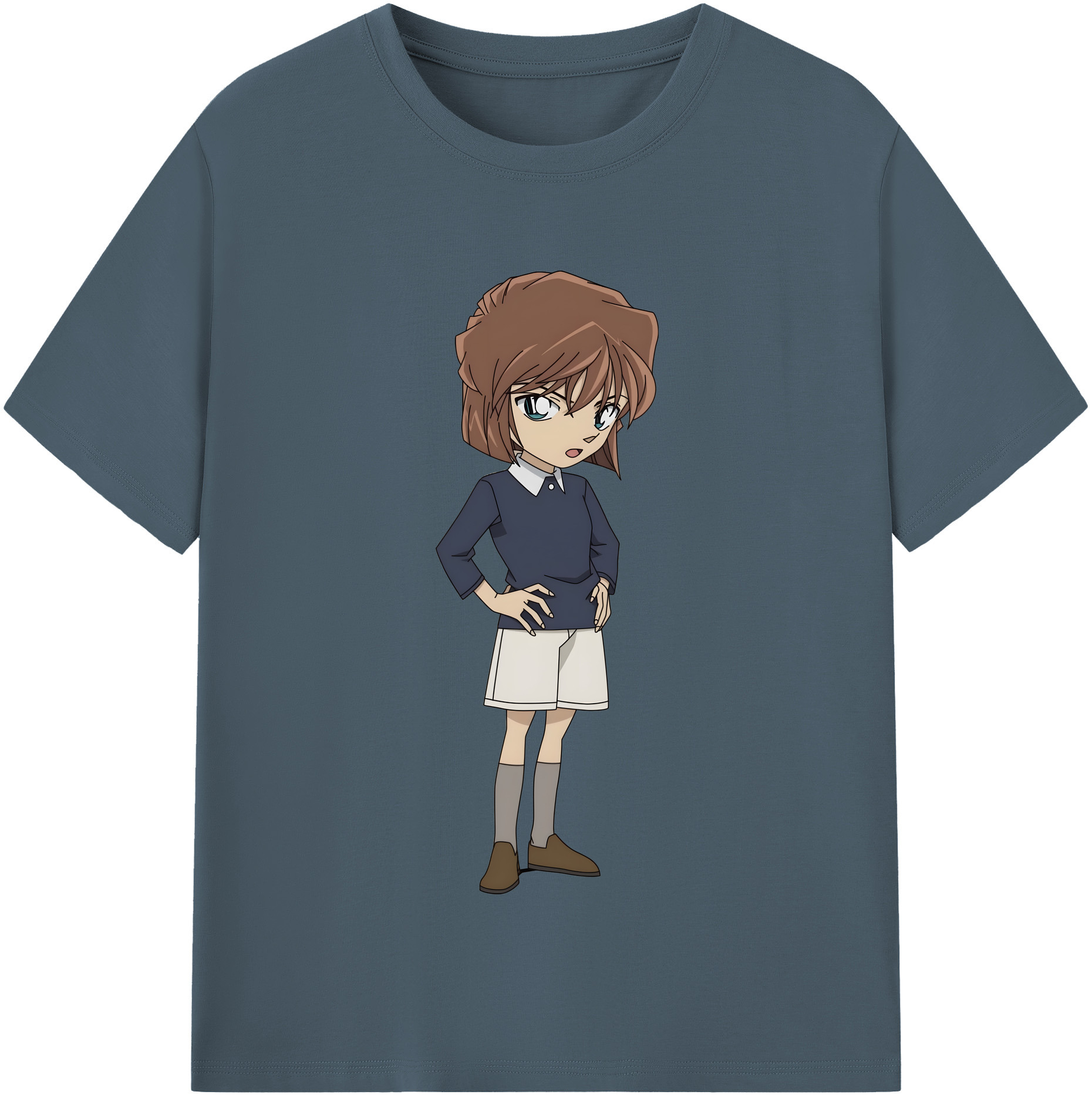 （画像用） 名探偵コナン 灰原 哀 はいばら あい Detective Conan Anita Hailey、Vi Graythorn Haibara Ai 綿100％半袖Tシャツ（フロントプリント）